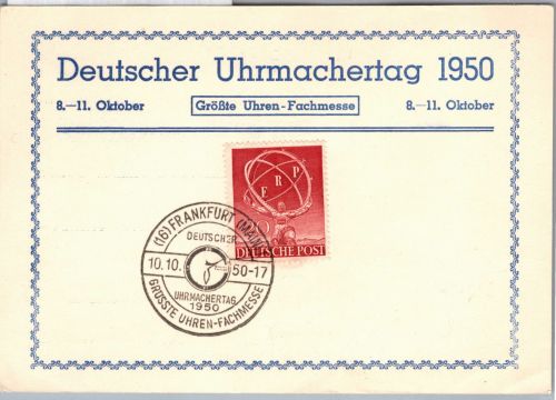 Berlin 71 auf Ausstellungskarte Uhrmachertag #DDU33