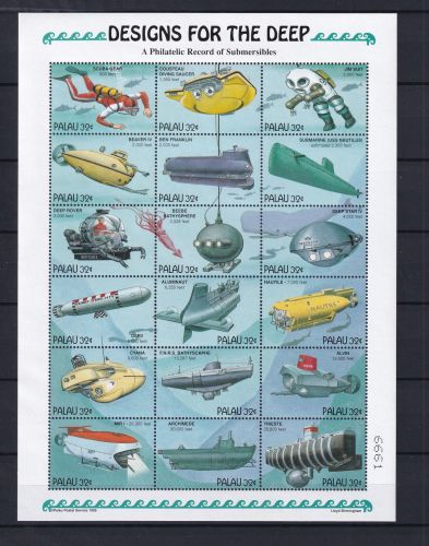 Palau 919-936 postfrisch als ZD-Bogen, U-Boote #OS016
