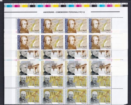 Rumänien 6028-6030 gestempelt 8er Bogenteile #OS028