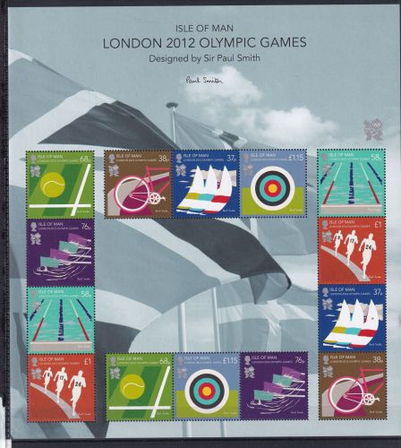 Isle of Man 1743-1749 postfrisch ZD-Bogen I, Olympiade 2012 #OS046