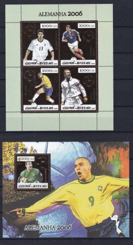 Guinea Bissau Block 496 + KB 2970-2973 postfrisch Fussball WM 2006 #OS047