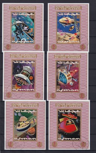 Ajman 964-969 gestempelt als Einzelblöcke, Raumfahrt #OS113