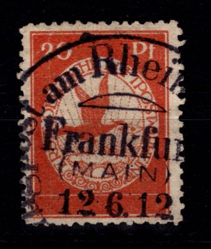 Deutsches Reich II Flugpost Rhein Main gestempelt