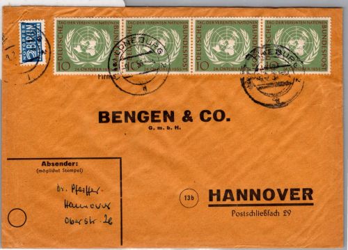 BRD Bund 221 auf Brief Mehrfachfrankatur #DDV91