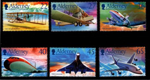 Alderney 206-211 postfrisch Motiv Flugzeuge #DCZ44