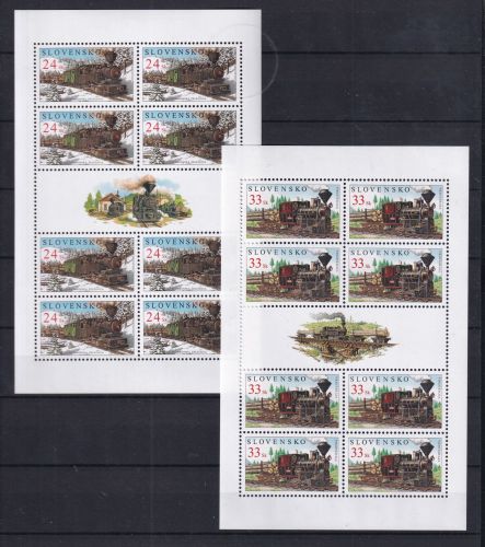 Slowenien 521-522 KB postfrisch als Kleinbogen, Motiv Eisenbahn #DCZ60