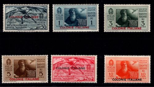 Italienische Kolonien 13-18 mit Falz Motiv Luftfahrt #DCZ63