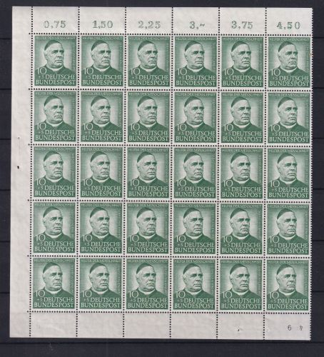 BRD Bund 169-172 postfrisch als großes Bogenteil mit OR und 2 Ecken #DCZ83