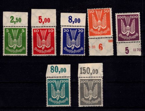 Deutsches Reich 344-350 postfrisch meist OR, dieser aber mit Falzspur #DCZ84