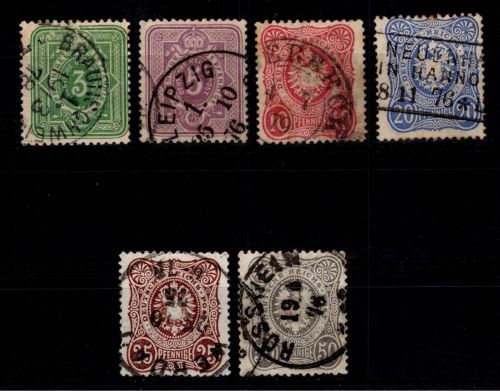 Deutsches Reich 31-36 a gestempelt alle bis auf Mi.Nr. 32 auf a geprüft #DCZ94