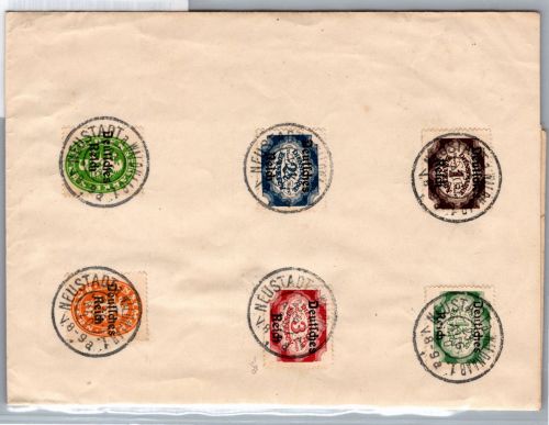 Deutsches Reich Dienstmarken 34-51 auf Papier zentrisch gestempelt #DDW26