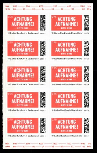 BRD Bund FB 129 postfrisch als Folienblatt #DDX24