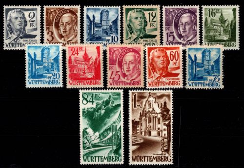 Französische Zone Württemberg 1-13 postfrisch #DDX32