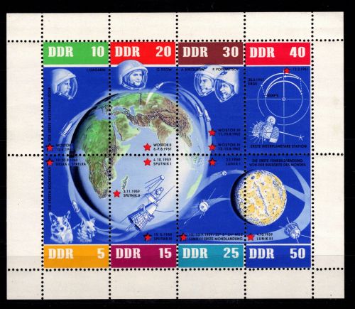 DDR 926-933 postfrisch als Kleinbogen, Weltraum #DBN96
