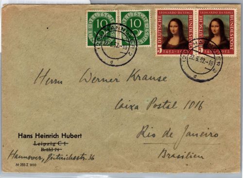 BRD Bund 128, 148 auf Brief MiF Ausland #DDZ45