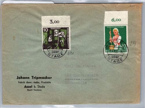 BRD Bund 270, 298 OR auf Brief als Mischfrankatur Fernverkehr #DDZ96