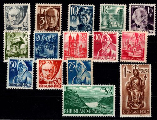 Französische Zone Rheinland Pfalz 1-15 postfrisch #DEB85
