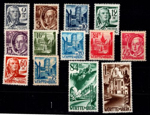 Französische Zone Württemberg 1-13 postfrisch #DEB88