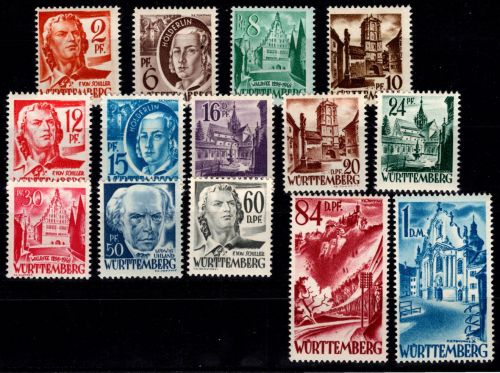 Französische Zone Württemberg 14-27 postfrisch #DEB89