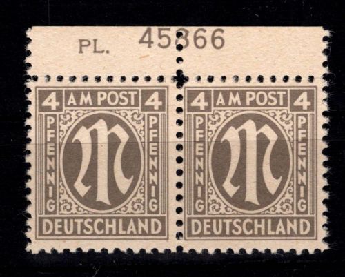 Alliierte Besetzung Bizone 2 z Pl.-Nr. OR postfrisch geprüft Hettler BPP #DEC41