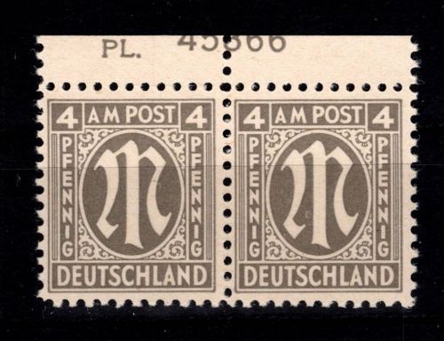 Alliierte Besetzung Bizone 2 x Pl.-Nr. OR postfrisch geprüft Hettler BPP #DEC42