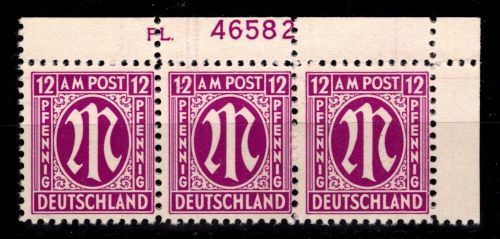 Alliierte Besetzung Bizone 7 z aa Pl.-Nr. OR postfrisch gepr. Hettler BPP #DEC52