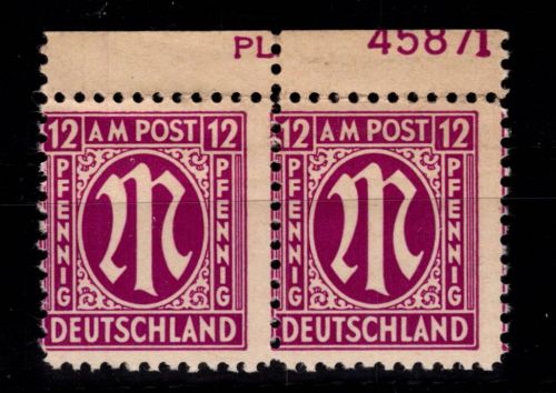 Alliierte Besetzung Bizone 7 x Pl.-Nr. OR postfrisch gepr. Hettler BPP #DEC53