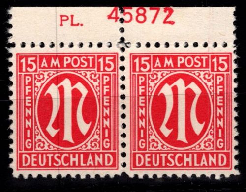 Alliierte Besetzung Bizone 8 z Pl.-Nr. OR postfrisch gepr. Hettler BPP #DEC54