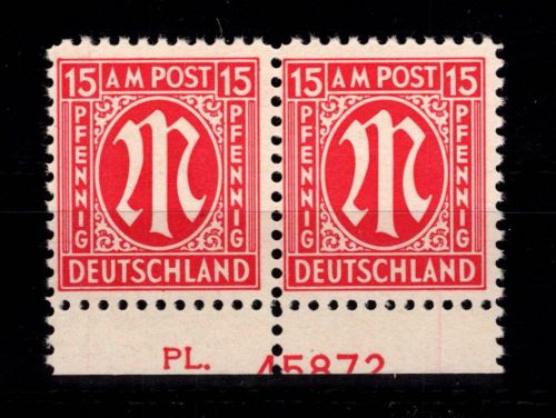 Alliierte Besetzung Bizone 8 x Pl.-Nr. UR postfrisch gepr. Hettler BPP #DEC55