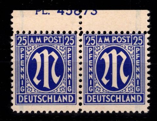 Alliierte Besetzung Bizone 9 x II Pl.-Nr. OR postfrisch gepr. Hettler BPP #DEC57