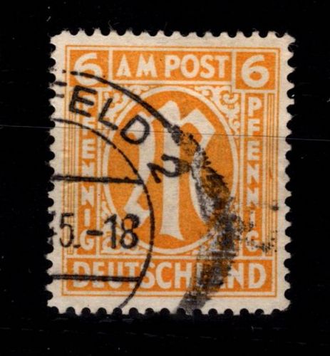 Alliierte Besetzung Bizone 13 B y IV gestempelt gepr. Hettler BPP #DEC83