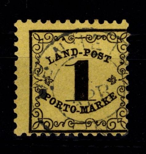 Baden Landpost 1 x gestempelt tiefst geprüft Brettl BPP #DEG02