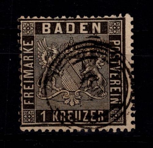 Baden 9 gestempelt tiefst geprüft Stegmüller BPP #DEG28