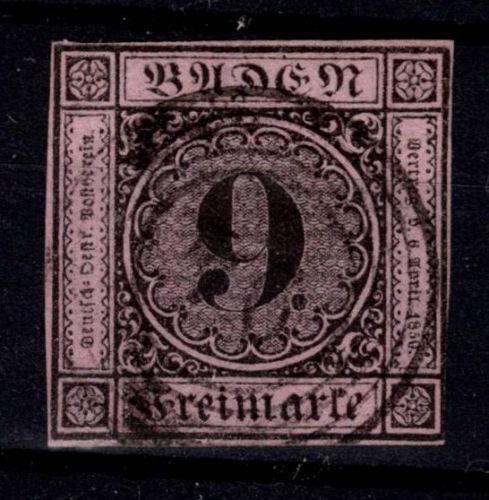 Baden 3 b gestempelt tiefst geprüft Englert BPP #DEG32