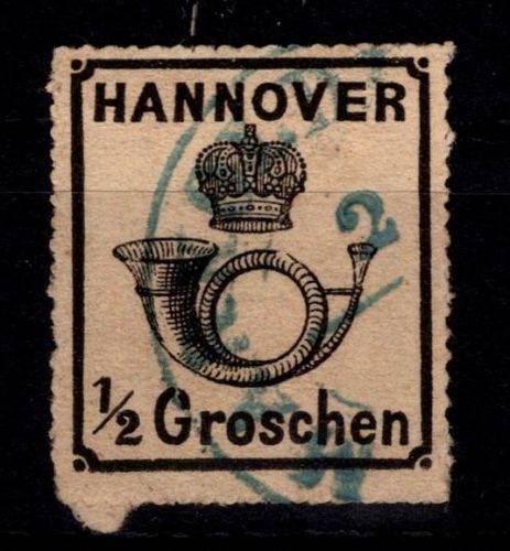 Hannover 22 y gestempelt relativ sauberer Durchstich #DEG96