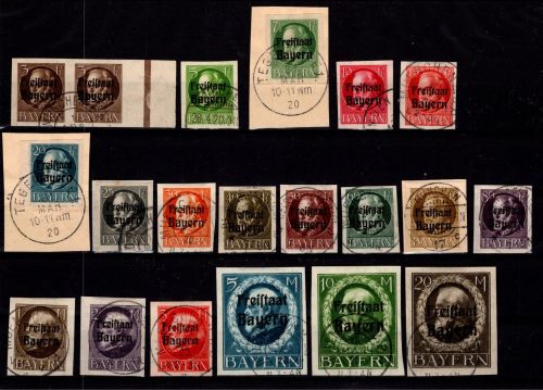 Bayern 152-170 B gestempelt alle bis auf 163 geprüft Infla, oder Helbig #DEH06