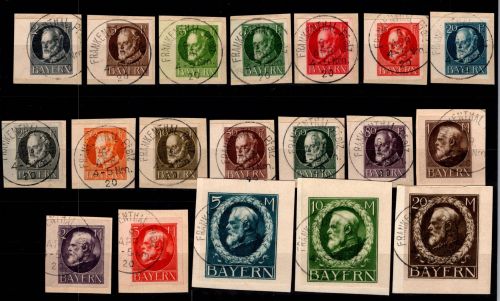 Bayern 94-115 II B gestempelt alle geprüft Infla #DEH11