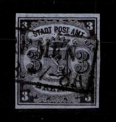 Bremen 1 y gestempelt geprüft Hoffmann Giesecke BPP #DEH79