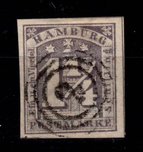 Hamburg 8 gestempelt tiefst signiert Köhler #DEH85