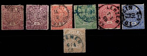 Norddeutscher Bund 1-6 a/b gestempelt alle geprüft Mehlmann/Spalink BPP #DEI11