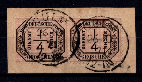 Norddeutscher Bund Dienstmarken 1 gestempelt Kurzbefund Mehlmann BPP #DEI18