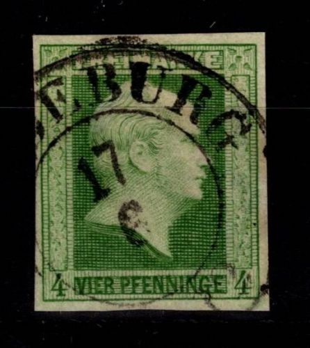 Preußen 5 b gestempelt doppelt tiefst geprüft Engel BPP #DEI46