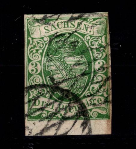 Sachsen 2 I gestempelt Unterrand, tiefst signiert Richter #DEI73