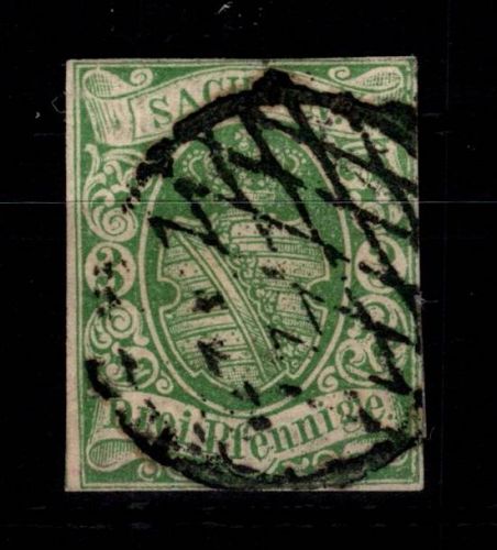 Sachsen 2 II gestempelt