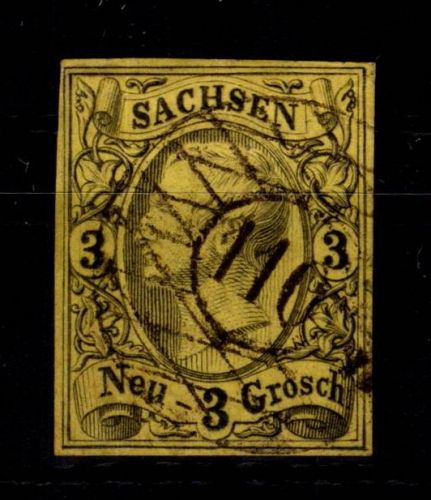 Sachsen 11 gestempelt GN 110 "Aue" #DEI77