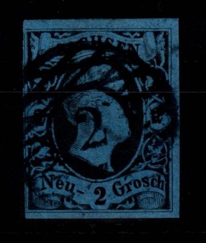 Sachsen 7 gestempelt GN 2 "Leipzig" #DEI91