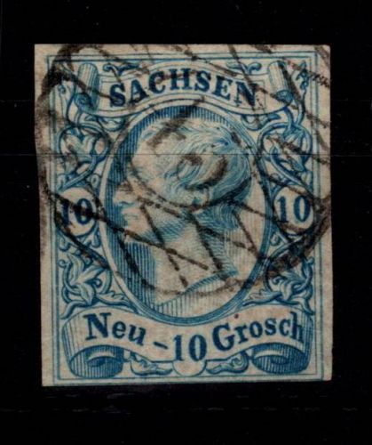 Sachsen 13 a gestempelt GN 45 "Löbbau", u.a. geprüft Rismondo BPP #DEJ12