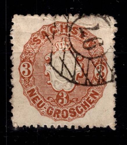 Sachsen 18 gestempelt N4 47 "Olbernhau" #DEJ29