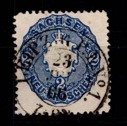 Sachsen 17 b gestempelt tiefst geprüft Rismondo BPP #DEJ32