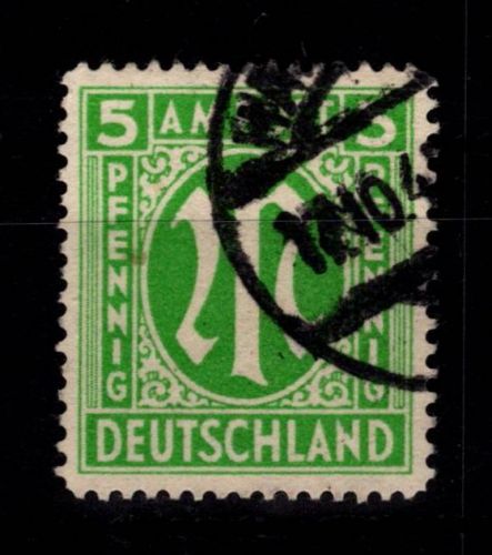 Alliierte Besetzung Bizone 12 F y gestempelt gepr. Hettler BPP #DED31